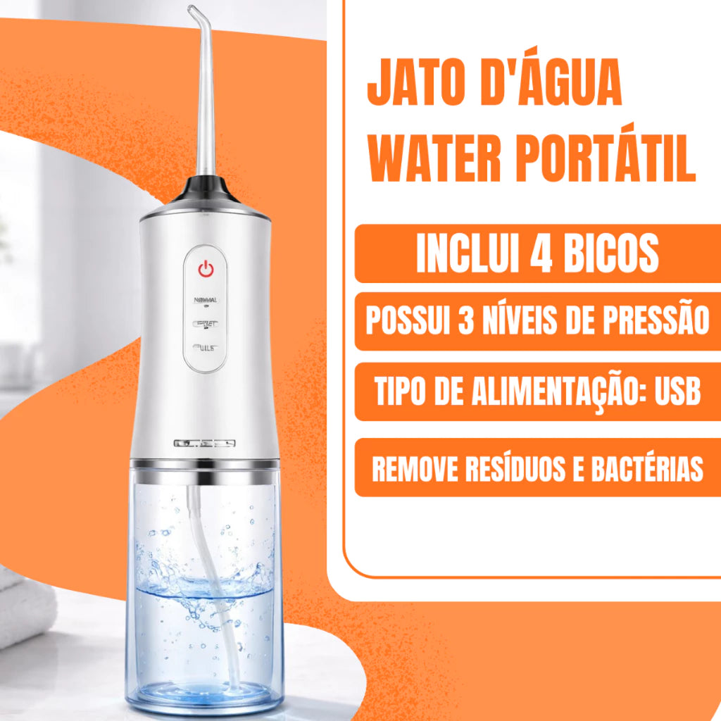 OralPure-Irrigador Bucal Portátil Limpeza Profunda com Jato d’Água