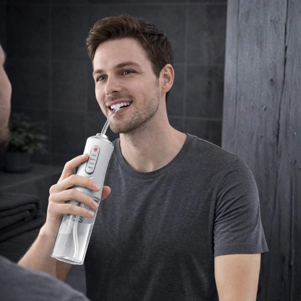 OralPure-Irrigador Bucal Portátil Limpeza Profunda com Jato d’Água