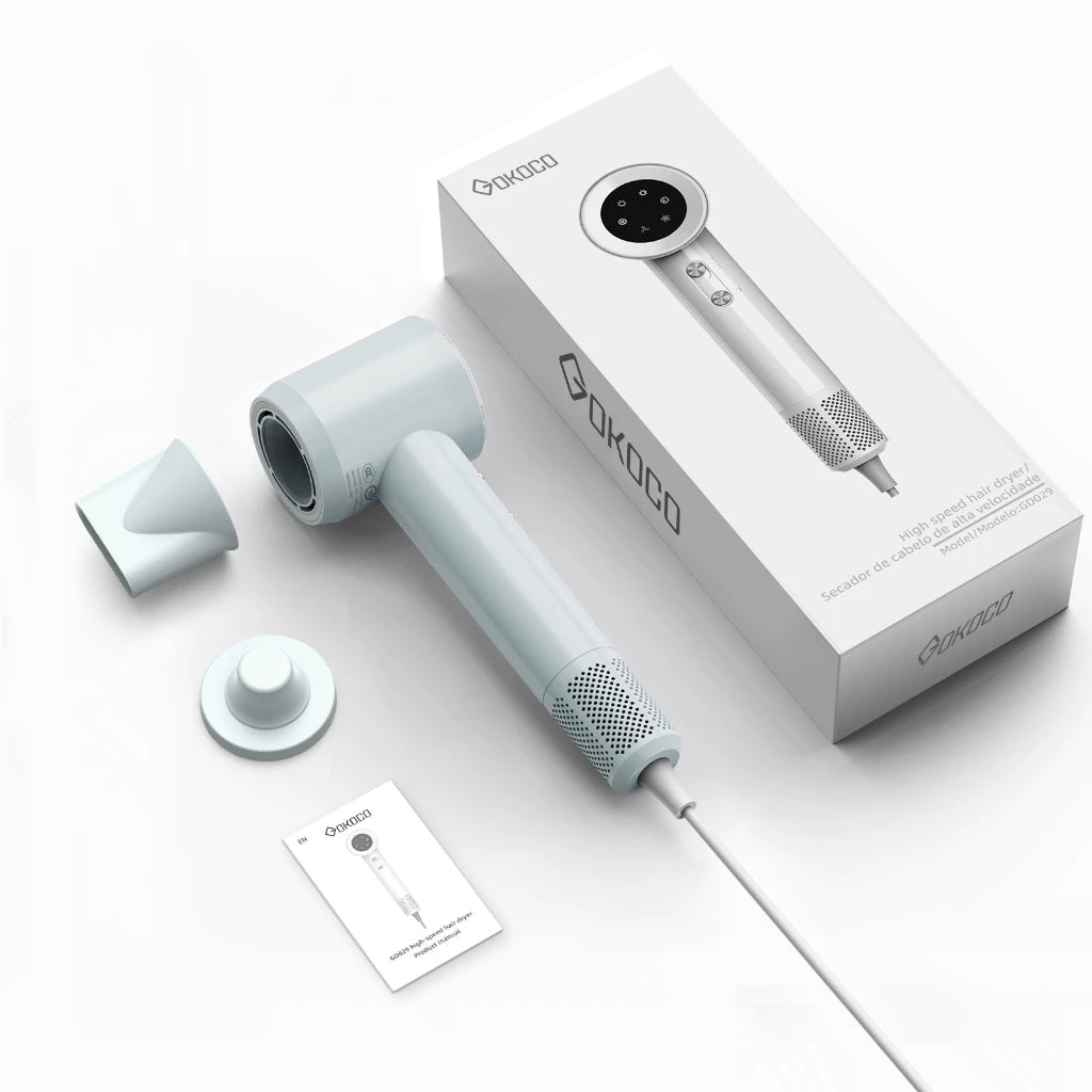 TurboGlow-Secador de Cabelo Profissional 1500W Alta Velocidade GOKOCO