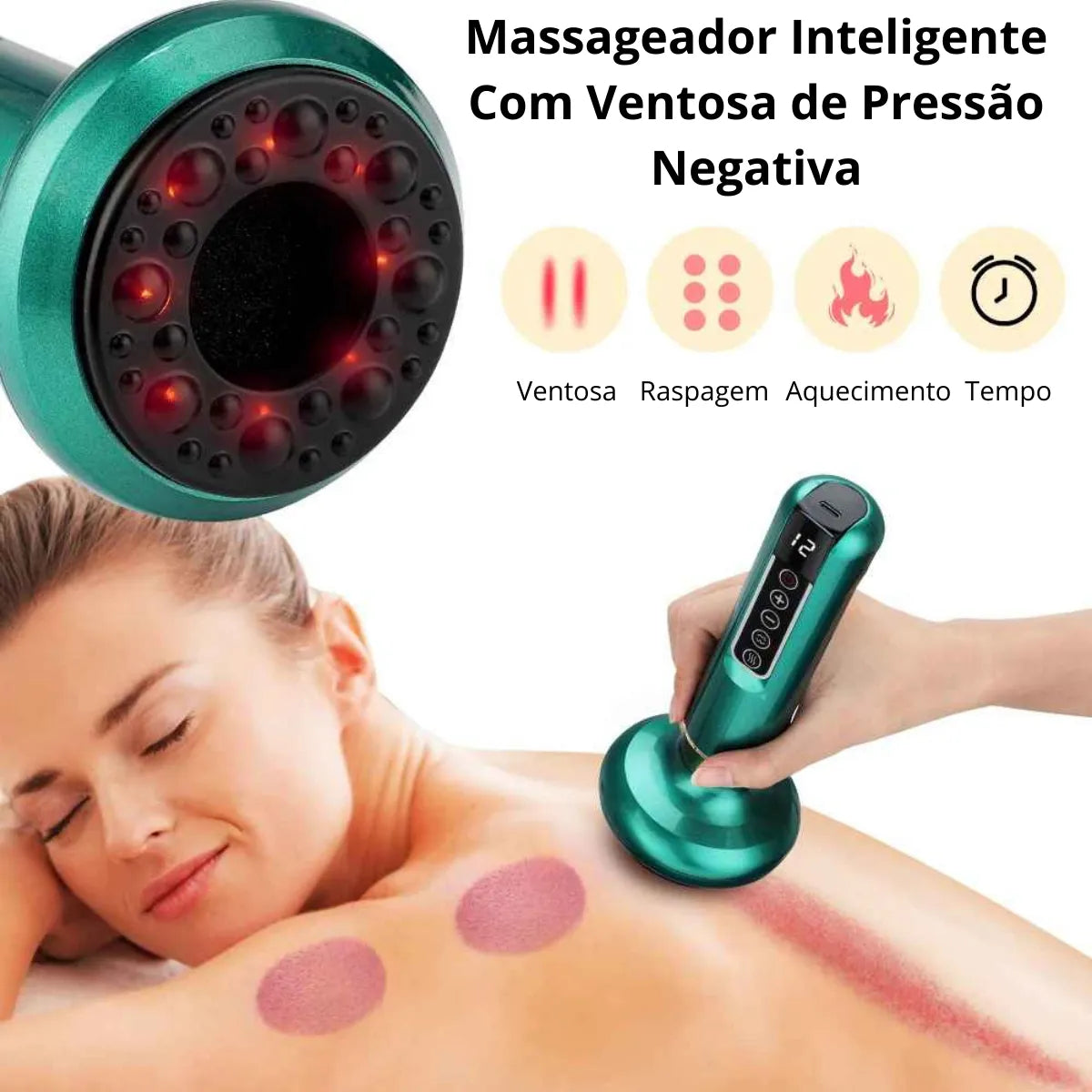 CelluEase-Massageador a Vácuo Ventosa com Infravermelho Anti Celulite