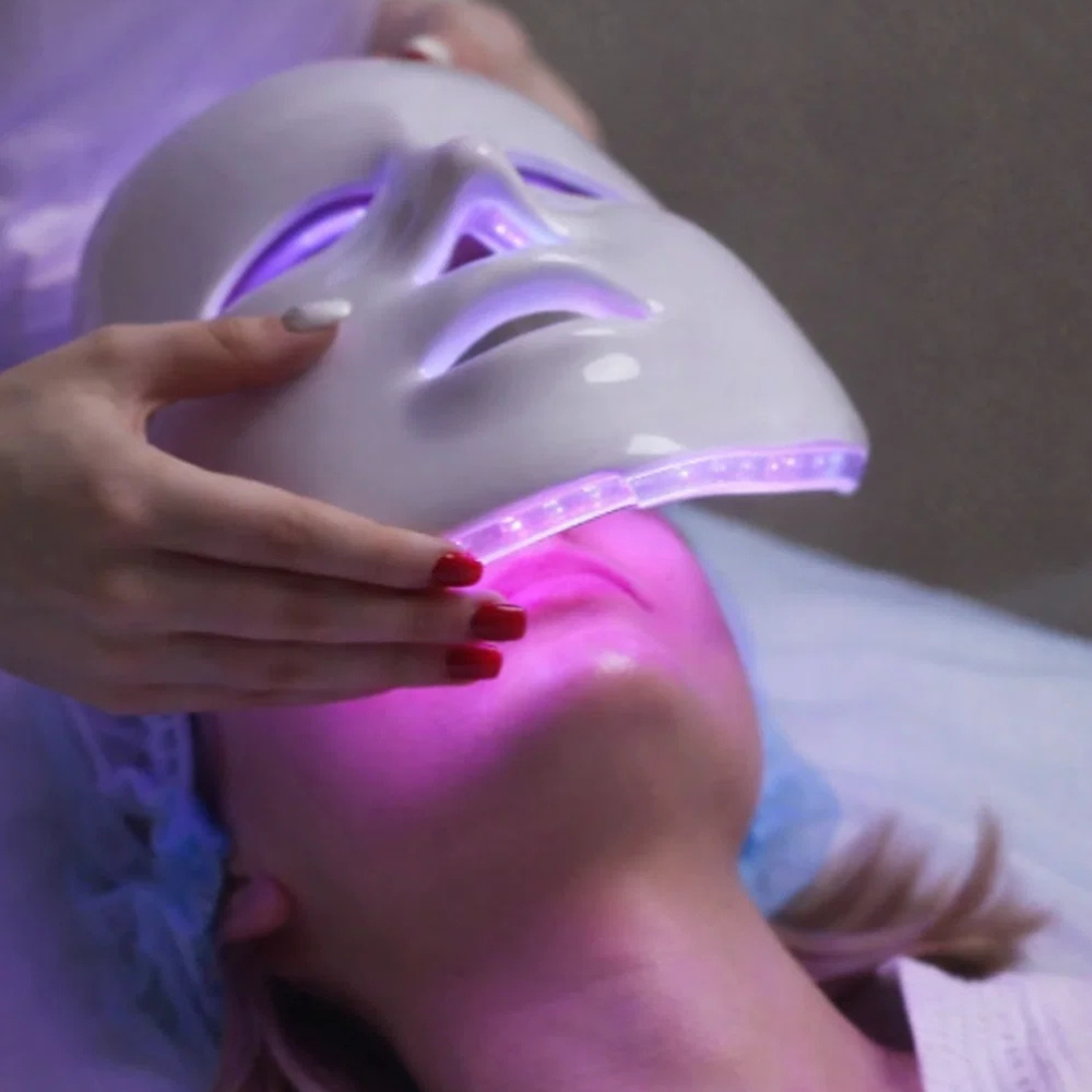 LumiThera-Máscara LED Facial 7 Cores – Fototerapia Profissional para Acne, Manchas, Anti-idade e Skincare