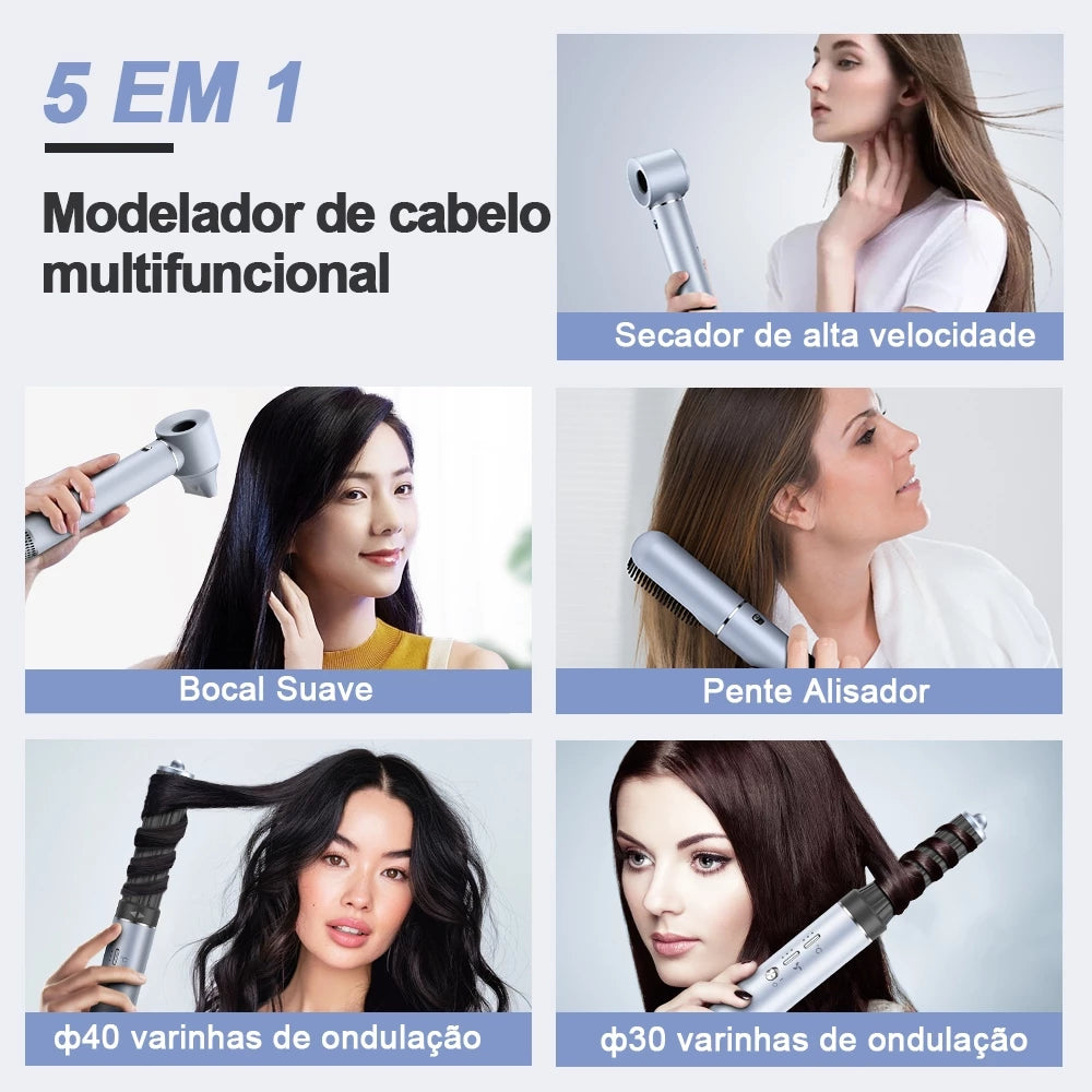 LushAir-Kit Secador De Cabelo 5 Em 1  Multifuncional De Alta Velocidade(GOKOCO)