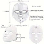LumiThera-Máscara LED Facial 7 Cores – Fototerapia Profissional para Acne, Manchas, Anti-idade e Skincare