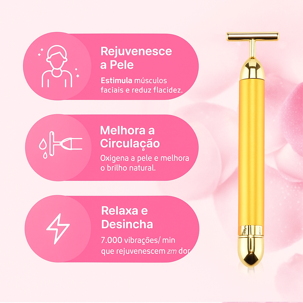 FaceLifting-Massageador Elétrico Facial Vibração Afina Rosto