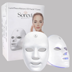 LumiThera-Máscara LED Facial 7 Cores – Fototerapia Profissional para Acne, Manchas, Anti-idade e Skincare