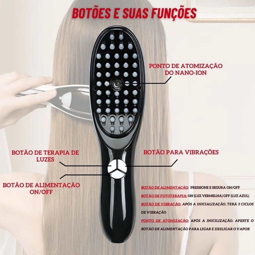 HairPulse-Escova de Terapia Capilar com Laser 4 em 1