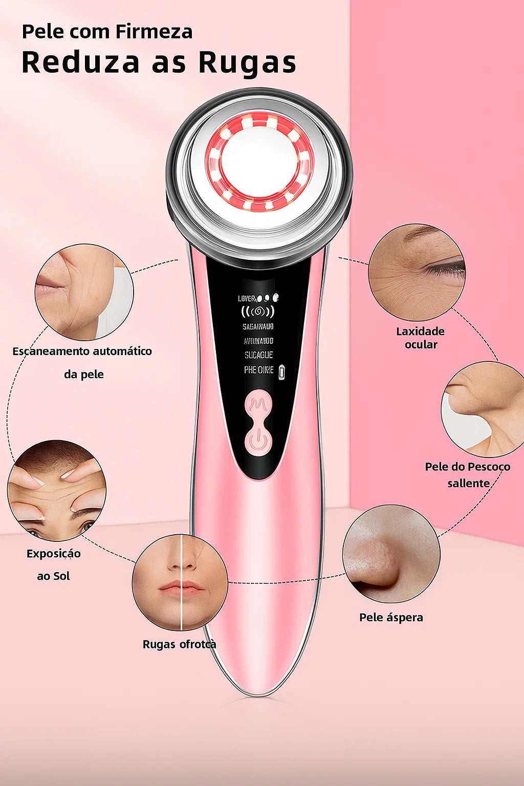 RejuvePro-Ems Massageador Facial  Antirruga Com Led De Sônica